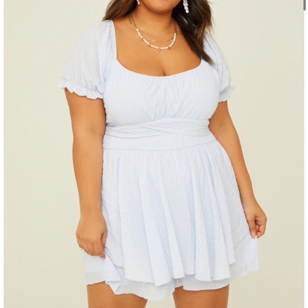 NEW Arula Light Blue Romper Plus Size B / 2X NWT